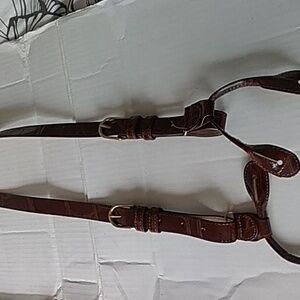 Genuine I Leather brand suspenders $49.  +  silk Necktie